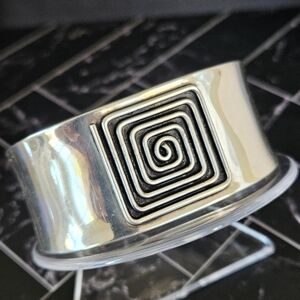 Sterling Silver Cuff Bracelet with Spiral Design